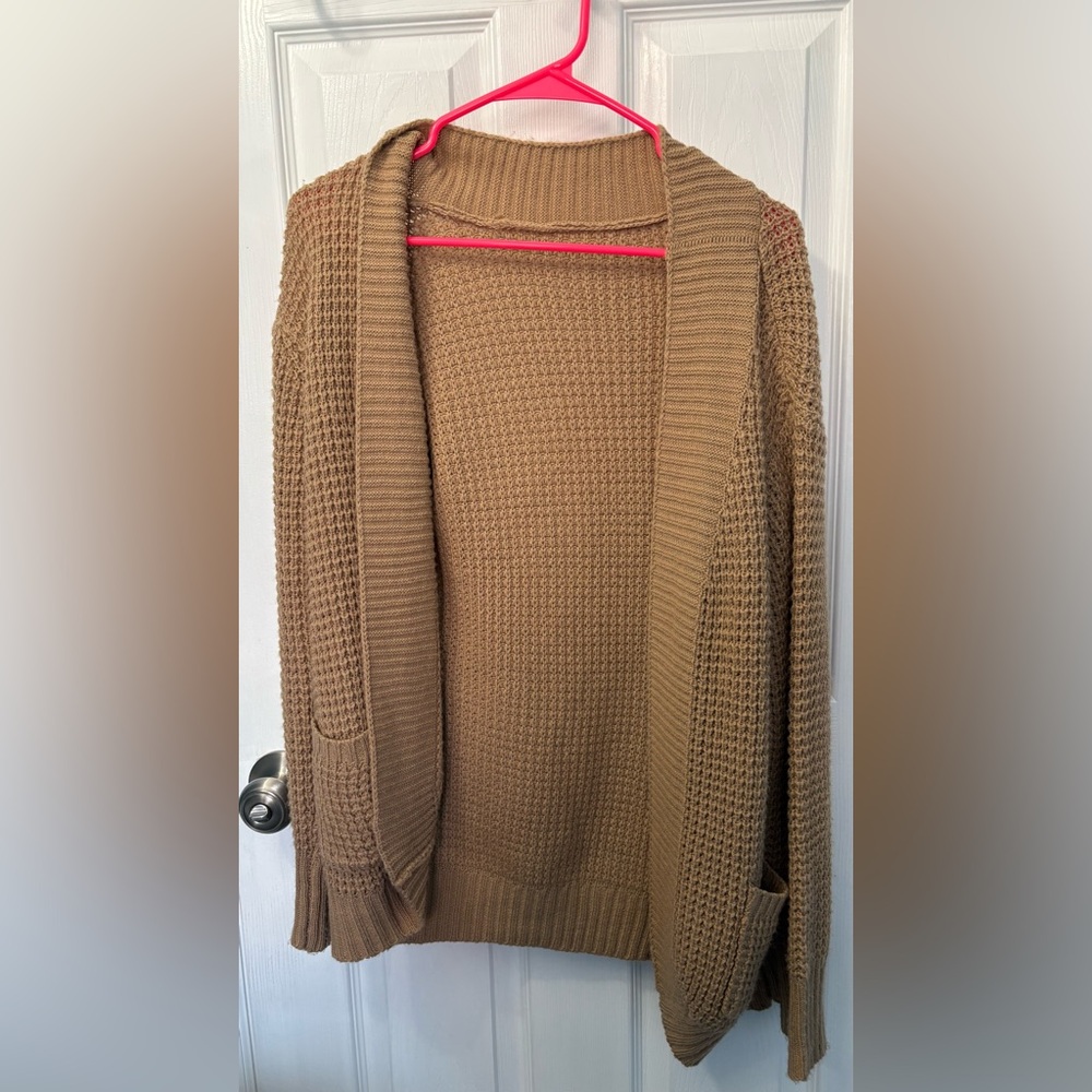 Women's Tan Sweater Cardigan